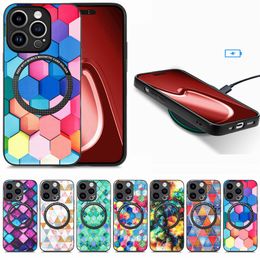 Magnetic Diamond Pattern Protective Shell For iPhone 15Pro Max 14 15 Plus 13 Mini XR 12 Mini XS 13Pro 14 Pro Max Fish Scale Case