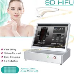 9D HIFU face tightening body slimming machine for salon high intensity focused ultrasound skin lifting cellulite removal equipment 8 cartridges