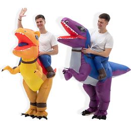 Mascot Costumes Halloween Fun Night Annual Party Adult Cartoon Animal Riding Velociraptor Tyrannosaurus Rex Dinosaur Iatable Costume