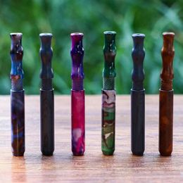 Latest Cool Colorful Aluminium Dugout Pipe Dry Herb Tobacco Filter Handpipes Cigarette Holder Portable Spring Smoking Catcher Taster Bat One Hitter Hand Tube DHL