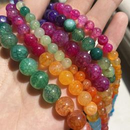 Beads 6 8 10mm Natural Stone Colourful Dragon Veins Agates Round Loose For Jewellery Making DIY Bracelet Necklace Accessories