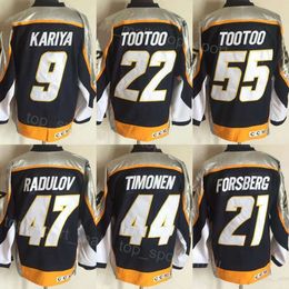 Men Retro Hockey 6 Shea Weber Jerseys Vintage Classic 9 Paul Kariya 21 Filip Forsberg 22 Jordin Tootoo 44 Kimmo Timonen 47 Radulov 55 Jordin Tootoo Stitched Retire