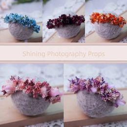 Hair Accessories Shining born Pography Props Baby Headwear Infant Headband Dizzy Dyed Silk Flower Headdress Shooting For Babies 231008