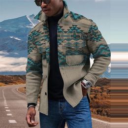 Men s Jackets 2023 Vintage Windbreaker Mens Autumn Winter Fashion Loose Lapel Coats Outerwear Long Sleeve Button down Men Jacket 231005