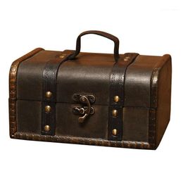 Jewellery Pouches Bags Retro Treasure Chest Vintage Wooden Storage Box Antique Style Organiser For Wardrobe Trinket Buckle1290I