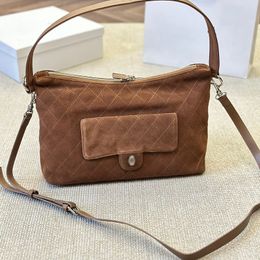 Designer Classic Vintage Hobo Crossbody Bag French Brand Women Luxury Suede Shoulder Bag Paris Double Letter High Quality Ladies Retro Leather Handbag Underarm Bag