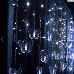 4M100LED wide star butterfly curtain LED lights string Holiday lights flashing wedding room layout decoration289b