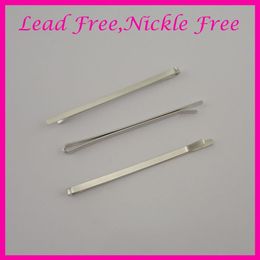 50PCS 3 0mm 7 0cm Silver finish plain flat metal bobby pins for women girls at nickle lead Metal hair barrettes pins sli223M
