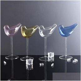 Wine Glasses Wine Glasses 1Pc Bird Glass Transparent Bird-Shaped Cocktail Lead- High Shelf Cup Bar Drinkware Home Garden Kitchen, Dini Dh62V