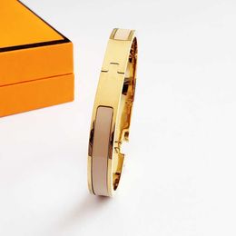 Classic Designer Bracelet Steel Luxury Brand 18K Gold Ladies 8MM Wide Band With Gift Bag LSSM 0SCX