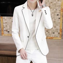 Men's Suits Boutique (Blazer Pants) Fashion Business Casual Korean Gentleman Solid Colour Wedding Elegant British Style 2-piece Suit