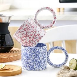 Tumblers 340ML Korean INS Ceramic Mug Splash Ink Milk Coffee Cups Couples Cup Tea Beer Breakfast cup 230928