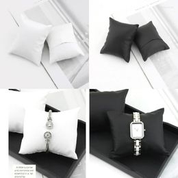 Jewellery Pouches 10Pcs/Set Small PU Leather Bracelet Watch Pillows Bangle Wrist Chain Cushion Soft For Shop Display Use