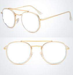 Sunglasses Double Bridge Round Gold Frame Retro Reading Glasses 0.75 1 1.25 1.5 1.75 2 2.25 2.5 2.75 3 3.25 3.5 3.75 4 To 6