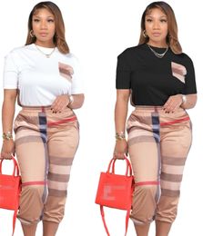 Causal Sporting Tracksuits Women Two Piece Set Fashion Letter Print Outfits Casual O-neck T Shirt Pants Sportswear Jogger Sport Suit