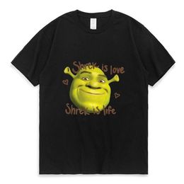 Men's T-Shirts Shrek Is Love Life Print T Shirt Men Women Summer Cotton Oversized Comfortable T-shirt Trendy Fashion Short Sl3067