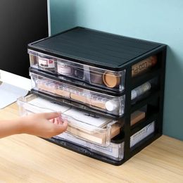 Storage Boxes Bins DeDesktop Multi-layer Drawer Storage Box Cosmetics Jewellery Finishing Office Transparent Plastic Storage Box Dressing Table Shelf 230928