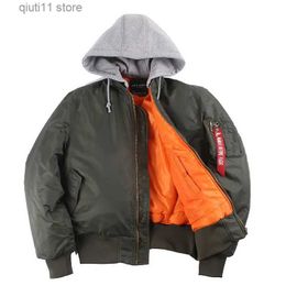 Men's Down Parkas Thick Ma1 Winter Bomber Jacket Men Military with Hood Vintage Oversize Pilot Coats Man MA-1 Hip Hop Windbreaker 2023 Plus Size T231005