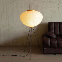 Floor Lamps Modern Japanese Rice Paper Lamp Tripod Iron Black Lights Led For Living Room Study Bedroom Corner Stand280h