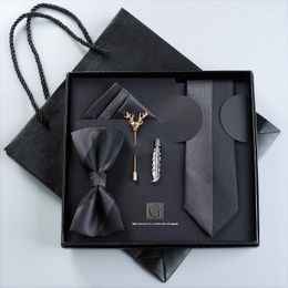 Bow Ties No Extra Narrow 6CM Tie Men's Set Gift Box For Boyfriend Valentine's Day Graduation Wedding Man