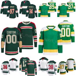 Men Kids Women Hockey 97 Kirill Kaprizov Jersey 36 Mats Zuccarello 12 Matt Boldy 14 Joel Eriksson Ek 89 Frederick Gaudreau 38 Ryan Hartman 46 Jared Spurgeon Reverse