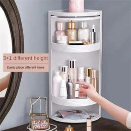 Bathroom Shelves 2Layer Bathroom Corner Storage 360 Rotating Wall-Mounted Shelf Shampoo Cosmetics Kitchen Household Bathroom Storage Accessories 230926