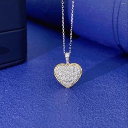 Chains YM2023 Nature White Diamonds Necklaces Solid 18K Gold 0.70ct Pendants For Birthday's Presents
