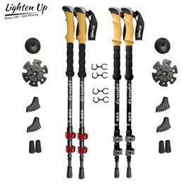 Trekking Poles Lighten Up Carbon Fiber or Aluminum AlloyTrekking Collapsible Telescopic Walking Sticks with Cork Handle Ultralight Hiking 231005