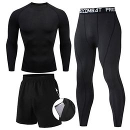 Men's T-Shirts 23pcs sets Boxing suit rashguard male kit MMA compression clothing men long-sleeved t-shirtleggings tracksuit 271S