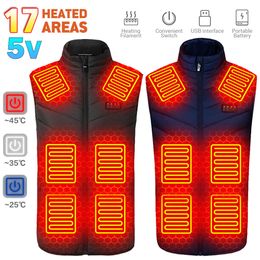 Winter Cycling Warm Jacket Adjustable Heated Vest Usb Electric Warmer Outdoor Women Zone Heating Crew Neck