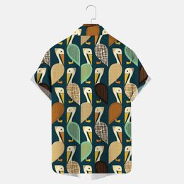 Men's T Shirts Men Summer Top Shirt Short Sleeve Loose Button Printed Casual Fashion Pocket Blouse