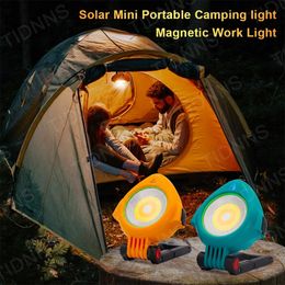 Portable Lanterns Outdoor LED Camping Flashlight Solar Work Light USB Rechargeable Lantern with Magnetic Emergency Repair 231005