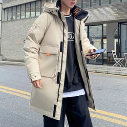 Men's Down Parkas 2023 Jacket Mens Fashion Workwear New Style Young Puffer Long Thicken Outdoor Warm Winter White Duck Coats 231005