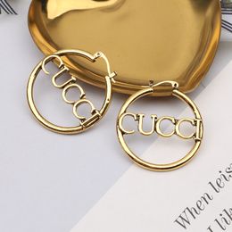Luksusowe stadnina Big Gold Silver Hoop kolczyk dla damskiej kobiety Orrous Girls InLay Crystal Ear Studs Set Designer Biżuteria Kolejna Walentynki Zaangażowanie na pannę młodą