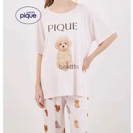 Women's Sleep Lounge Pyjama Room Wear Gelato Pique Women Pyjamas Cute Sleepwear Lounge Wear Short Set Trousers Long Dress ModalL231005