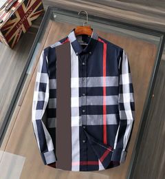 Men's high-end luxury long sleeve shirt Men's and women's striped high quality multi-colored shirt Bur byLapel