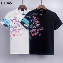 DSQ PHANTOM TURTLE Men's T-Shirts Mens Designer T Shirts Black White Back Cool T-shirt Men Summer Fashion Casual Street T-shi2684