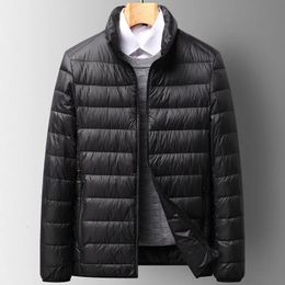 Men's Down Parkas Boutique Fashion Slim Solid Color Casual Korean Version of The Trend Business British Wind Jacket 90 White Duck 230928