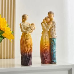 Decorative Objects Figurines Classical Decor Family Theme Home Crafts Resin People Statues European Style Living Room Desk Accessories Gift 230928