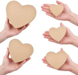 Gift Wrap 1PC Heart Shaped Mini Kraft Paper Boxes With Lids For Crafting Storage Accessories Cosmetics Jewelry Gifts Home Flower Box