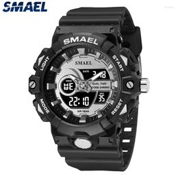 Wristwatches Men Watch Quartz 50M Waterproof Week Display Stopwatch Black Male Clock Alarm 8081 Sport Watches Fashion Casual