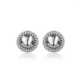 Stud Earrings Forever Hearts Sterling Silver Jewellery For Woman Make Up Valentine's Day Gift Fashion