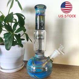 Grey Glass Bong: 10.9-Inch Straight Tube with Tree Perc