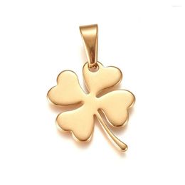 Pendant Necklaces Pandahall 10pcs Clover Stainless Steel Pendants With Snap On Bails Metal Charm For Necklace Bracelet Earring Jewellery