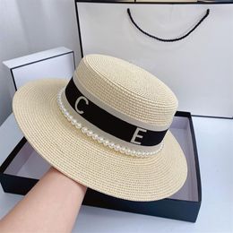 Retro Beach Straw Hats Woman Summer Vintage Outdoor Sun Protection Cap Solid Color Breathable Caps Bandage Wide Brim Hats222S