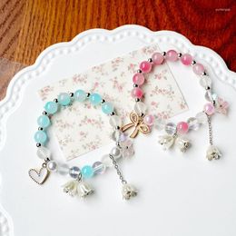 Charm Bracelets Cute Popcorn Beads Bracelet Friendship Glass For Girls Star Moon Cloud Flower Jewellery Accessories Wholesale