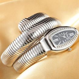 Wristwatches 2021 Luxury Snake Winding Watch Women Fashion Dress Watches Quartz Bangle Bracelet Ladies Relogio Feminino265o