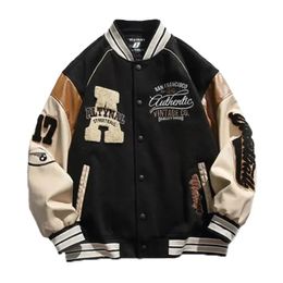 Mens Jackets Korean Version of Trendy Street Jacket Loose Flocked Embroidered Oversize Baseball Spring Autumn Couple Wear 231005