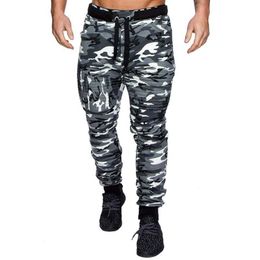 Cofekate Men Casual Lace Up Joggers Pants Cargo Combat Trousers Solid Colour Camouflage Printed Sweatpants Hip Hop341m