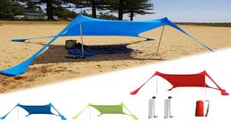 Zelte und Unterstände, 3 Personen, Strandzelt, Sonnenschutz-Set, tragbar, Outdoor-Schattenmarkise mit Sandsäcken, Lycra-Stoff, Camping2081675